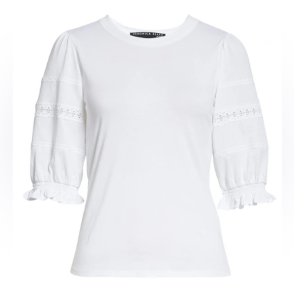 VERONICA BEARD Minka Puff Sleeve Cotton Top